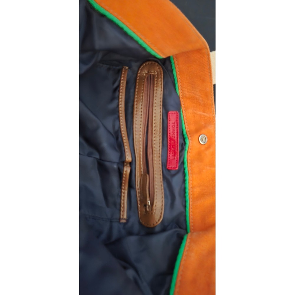 Tommy Hilfiger Orange Floral Canvas Tote Bag Shoulder Strap Large Handbag - Picture 6 of 9